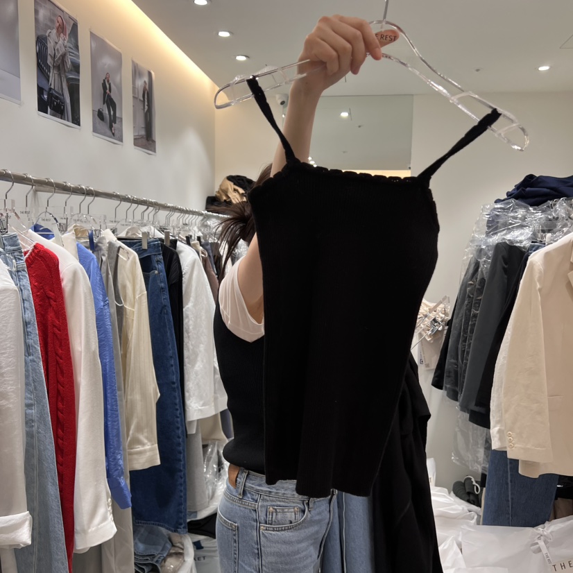 THE REST東大門代購女士新品休閑熱賣吊帶背心不含內搭手工THE REST/UNNOEUD吊帶/背心圖色4