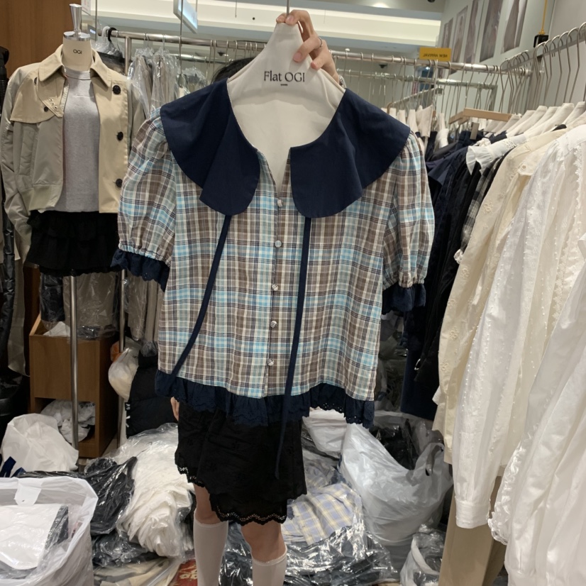 OGI東大門直郵女士新品25春夏職業推薦時尚休閑熱賣襯衫蕾絲衫FLat OGI襯衫/蕾絲衫