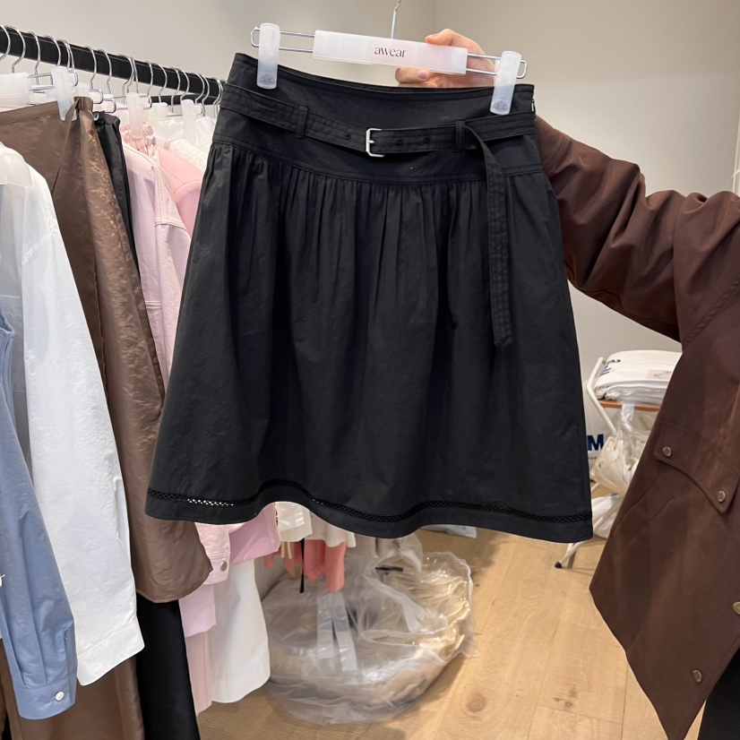 RUMIRU/AWEAR東大門直郵女士新品職業25春夏半身裙中短裙含腰帶awear/RUMIRU半身裙/中短裙圖色2