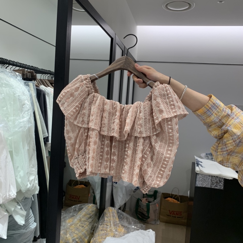LOVE PULL東大門代購女裝新款推薦熱賣時尚襯衫蕾絲衫短款LOVE PULL襯衫/蕾絲衫