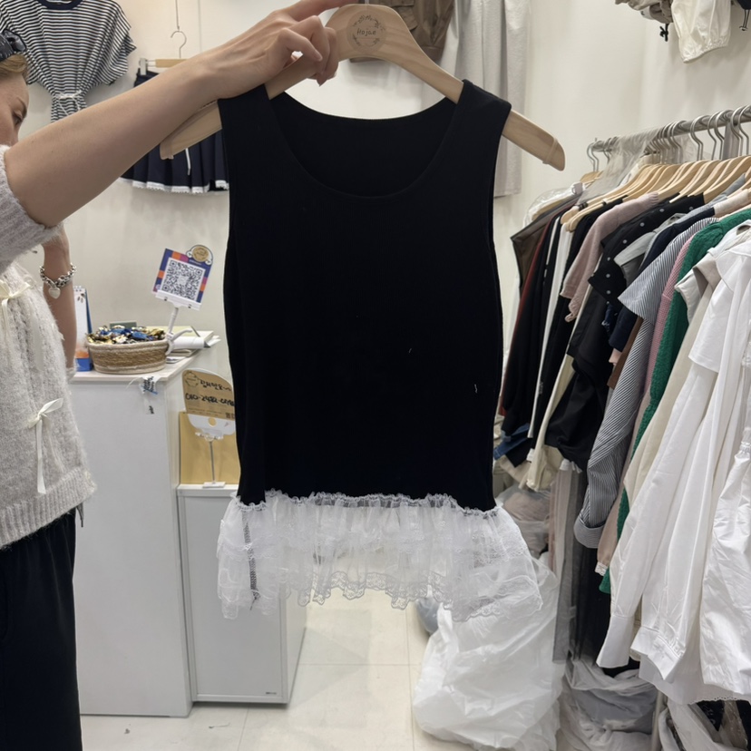 HOJAE東大門實拍女裝新品熱賣休閑職業人氣25春夏時尚吊帶背心MID-LEVEL JUMP吊帶/背心圖色2