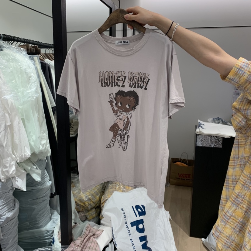 LOVE PULL東大門代購女士新品真品25春夏休閑人氣熱賣推薦T恤LOVE PULLT恤圖色2
