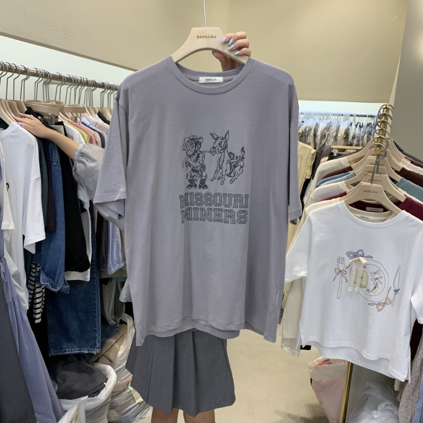 BANILLA.B東大門代購女裝新品人氣推薦25春夏職業真品熱賣T恤STAINLESST恤圖色2
