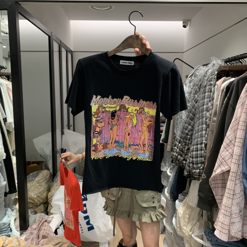 LOVE PULL韓國直郵女裝新款時尚休閑推薦25春夏人氣真品T恤LOVE PULLT恤圖色2