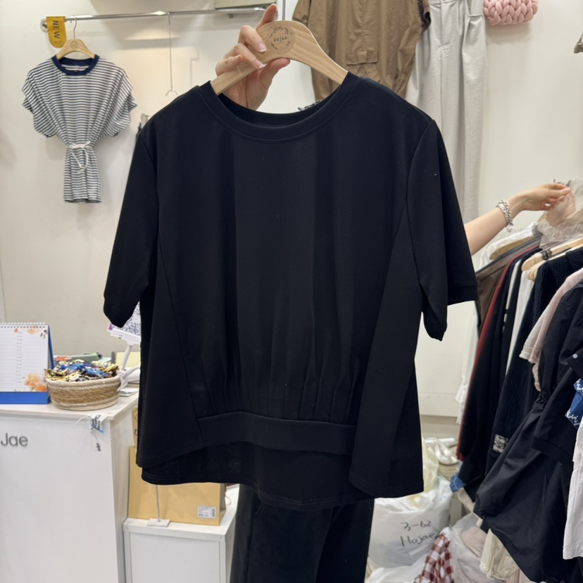 HOJAE韓國代購女裝新品推薦熱賣職業25春夏休閑真品人氣T恤MID-LEVEL JUMPT恤圖色3