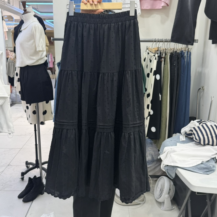 HOJAE韓國直郵㊣東大門實拍女裝新品時尚半身裙中短裙荷葉邊MID-LEVEL JUMP半身裙/中短裙圖色2