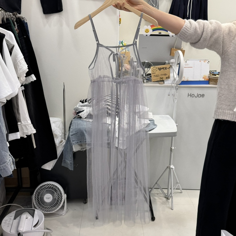 HOJAE韓國㊣直郵東大門代購女裝新品推薦休閑職業25春夏連衣裙MID-LEVEL JUMP連衣裙