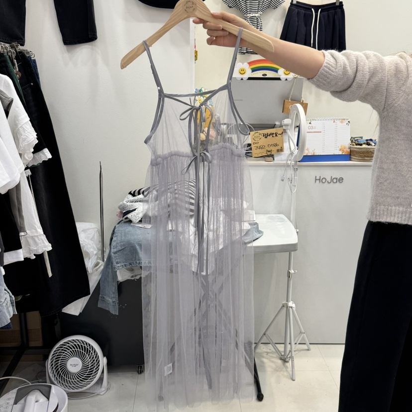HOJAE韓國㊣直郵東大門代購女裝新品推薦休閑職業25春夏連衣裙MID-LEVEL JUMP連衣裙
