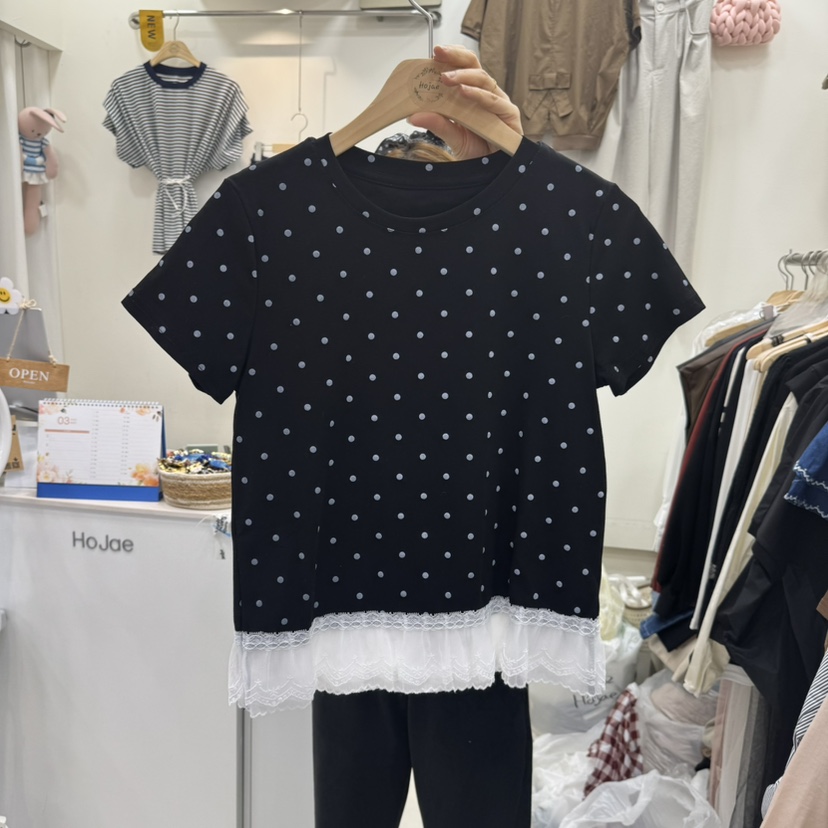 HOJAE韓國直郵㊣女裝新款25春夏休閑時尚職業人氣推薦熱賣T恤MID-LEVEL JUMPT恤圖色2