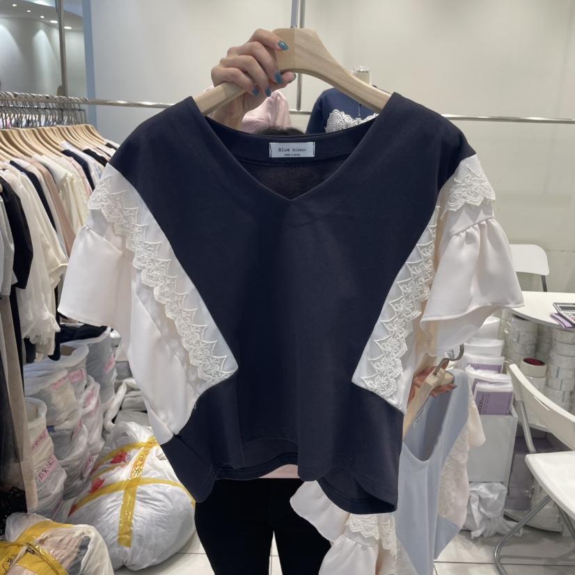 BLUE RIBBON韓國直郵㊣女裝新品熱賣職業人氣休閑推薦25春夏T恤BLUE RIBBONT恤圖色3