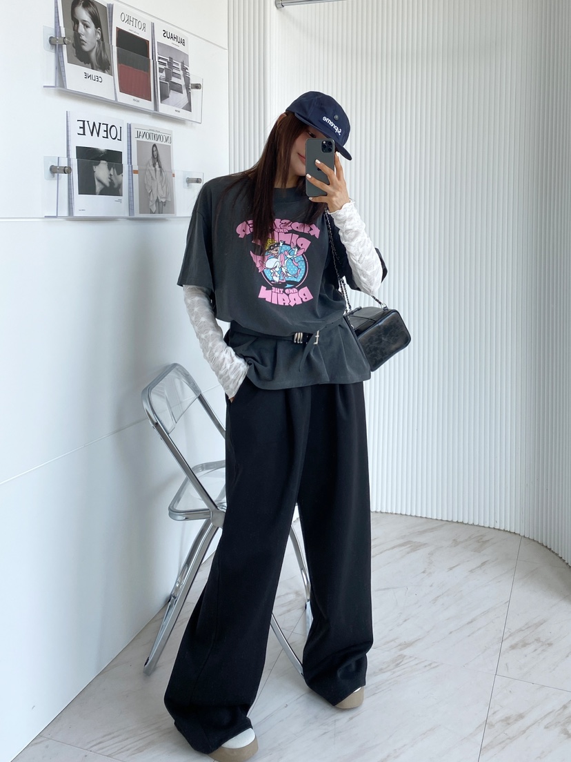 CLOTH韓國直郵㊣女裝新品時尚休閑職業25春夏人氣T恤不含腰帶CLOTHT恤