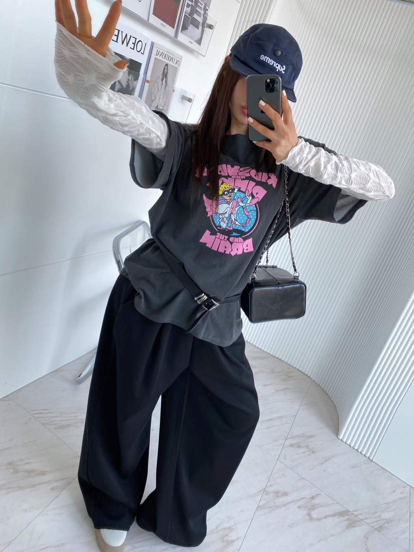 CLOTH韓國直郵㊣女裝新品時尚休閑職業25春夏人氣T恤不含腰帶CLOTHT恤
