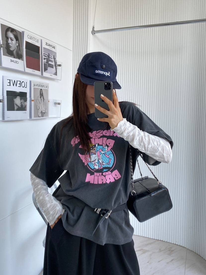 CLOTH韓國直郵㊣女裝新品時尚休閑職業25春夏人氣T恤不含腰帶CLOTHT恤圖色2