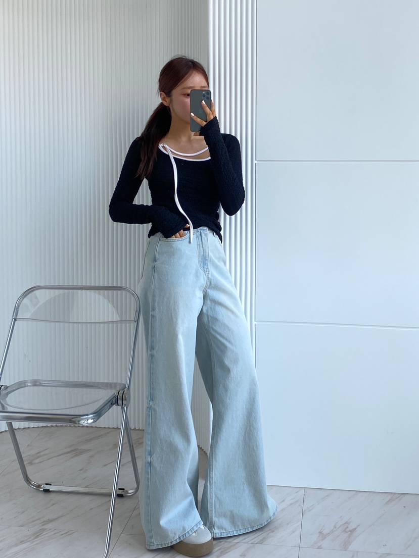 CLOTH韓國直郵㊣東大門實拍女裝新款25春夏推薦人氣熱賣牛仔褲CLOTH牛仔褲