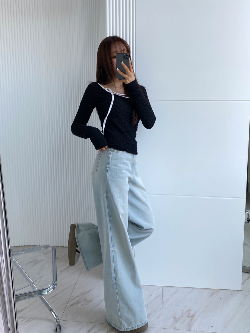 CLOTH韓國直郵㊣東大門實拍女裝新款25春夏推薦人氣熱賣牛仔褲CLOTH牛仔褲