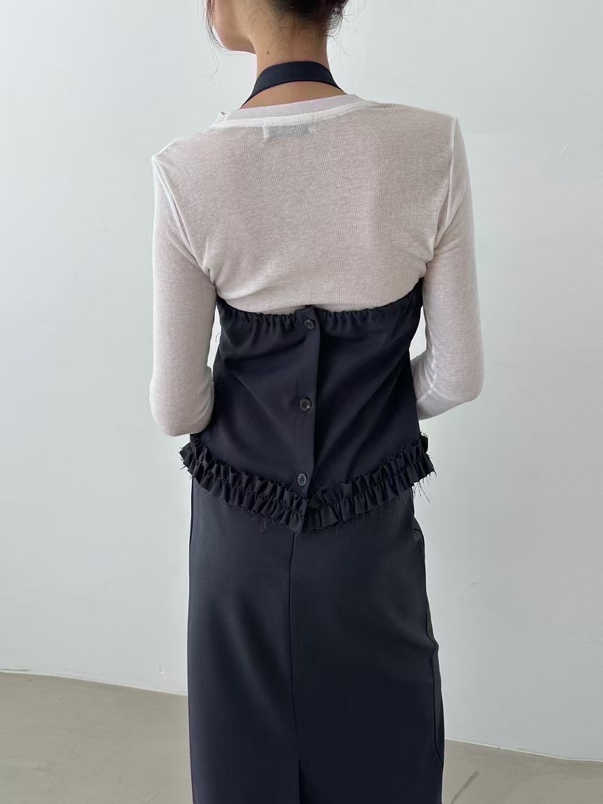 PRANA/CLOTHINK韓國直郵㊣東大門實拍女裝新品25春夏長裙荷葉邊PRANA/CLOTHINK長裙