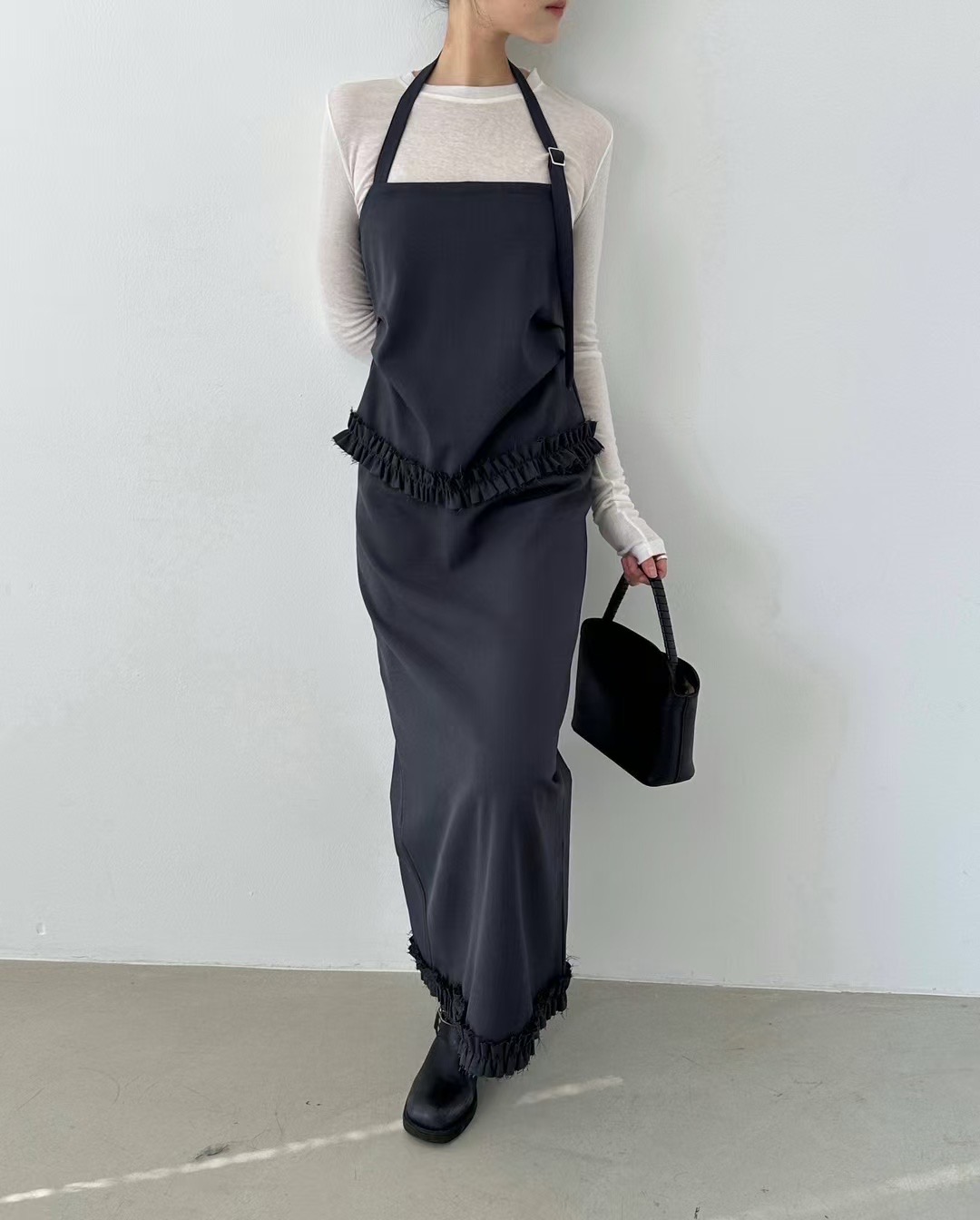 PRANA/CLOTHINK韓國直郵㊣東大門實拍女裝新品25春夏長裙荷葉邊PRANA/CLOTHINK長裙