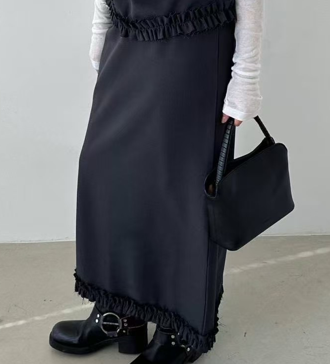PRANA/CLOTHINK韓國直郵㊣東大門實拍女裝新品25春夏長裙荷葉邊PRANA/CLOTHINK長裙圖色2
