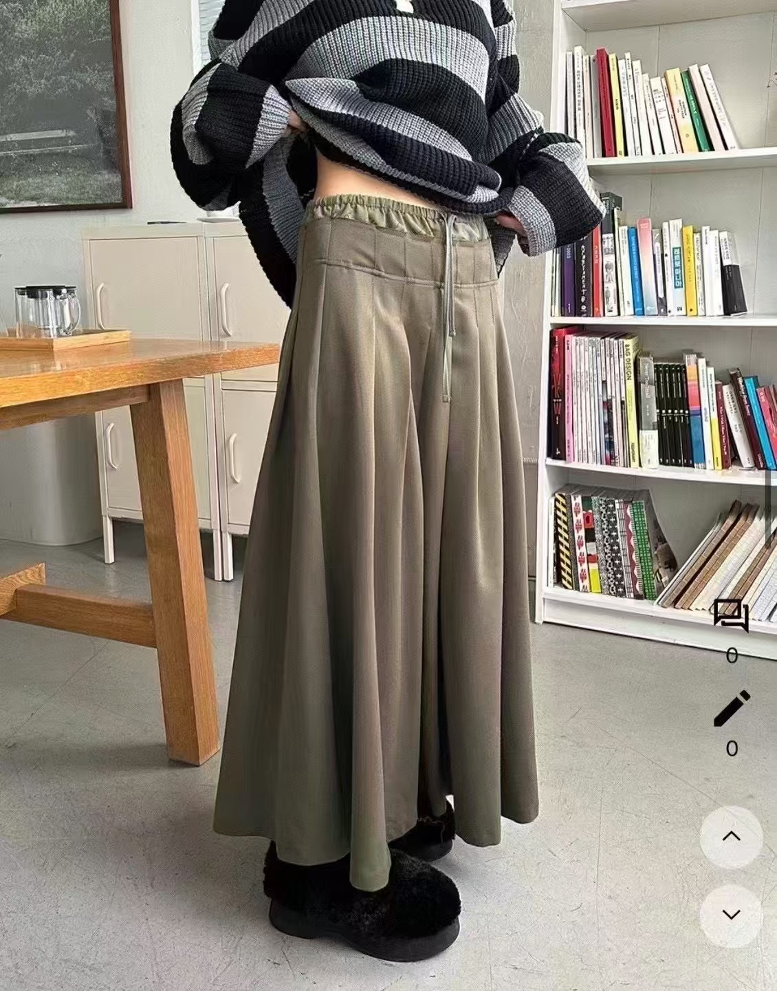 PRANA/CLOTHINK韓國直郵㊣女裝新品人氣25春夏推薦長裙褶皺PRANA/CLOTHINK長裙