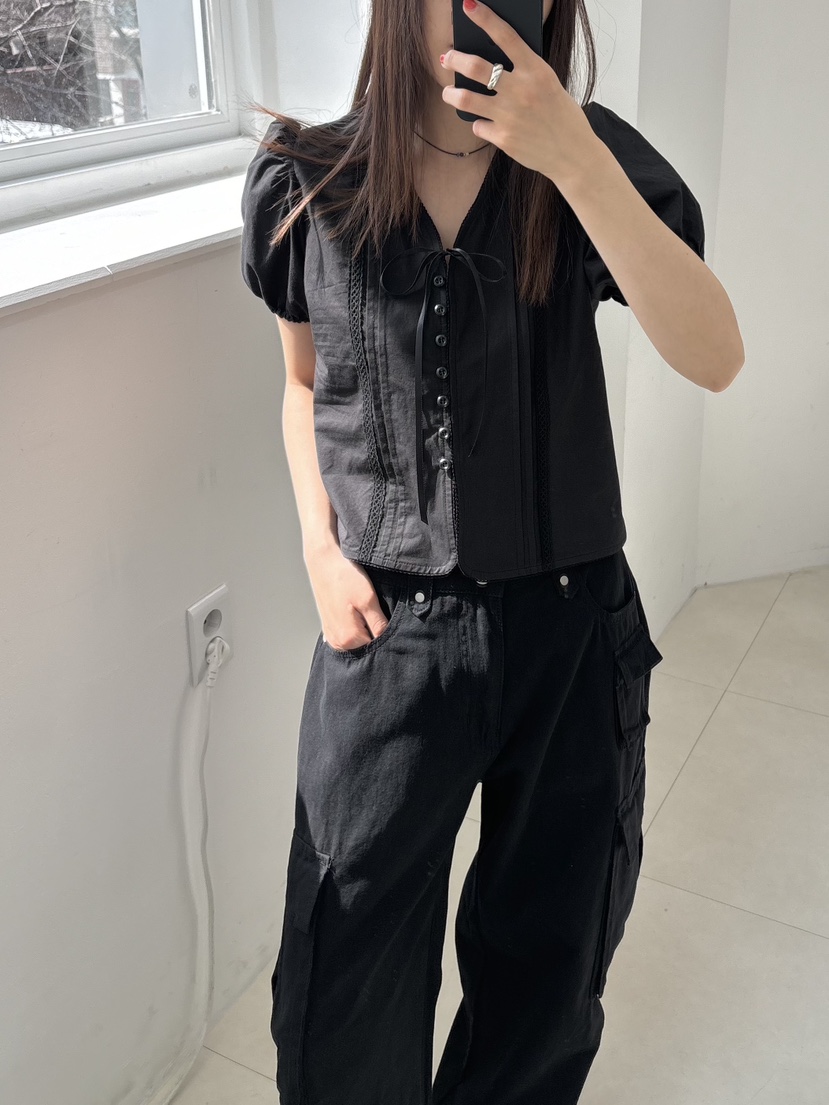 HOME GROUND直郵韓國代購㊣女裝新款人氣職業推薦襯衫蕾絲衫HOME GROUND襯衫/蕾絲衫