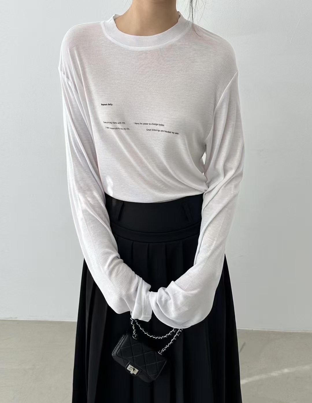 PRANA/CLOTHINK韓國直郵㊣東大門實拍女裝新品職業長袖T恤PRANA/CLOTHINK長袖T恤
