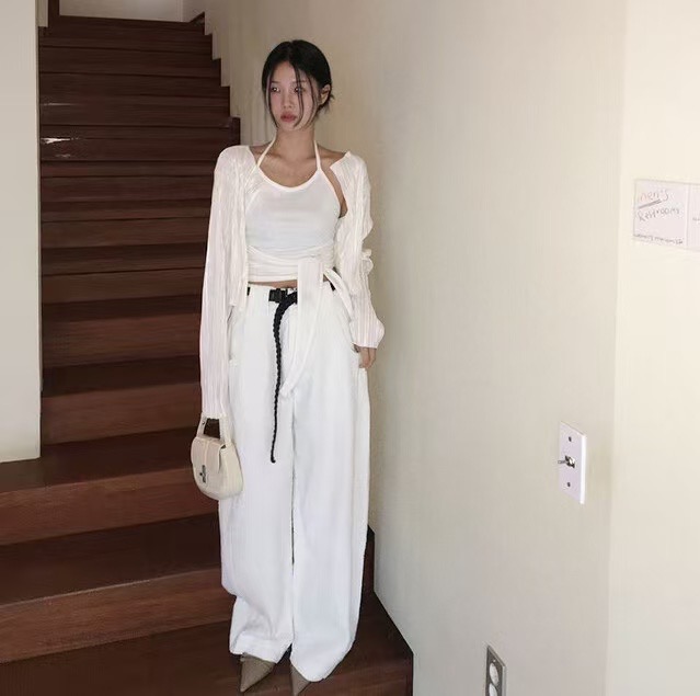 PRANA/CLOTHINK韓國直郵㊣女裝新品休閑時尚人氣休閑褲含腰帶PRANA/CLOTHINK休閑褲