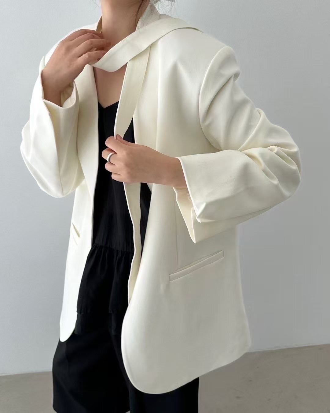 PRANA/CLOTHINK韓國直郵㊣東大門實拍女裝新品推薦夾克含脖帶PRANA/CLOTHINK夾克