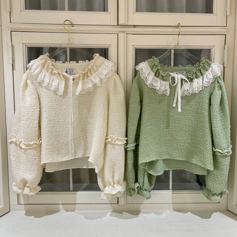 BOUTIQUE-L直郵韓國代購㊣女裝新品25春夏時尚人氣襯衫蕾絲衫BOUTIQUE-L襯衫/蕾絲衫