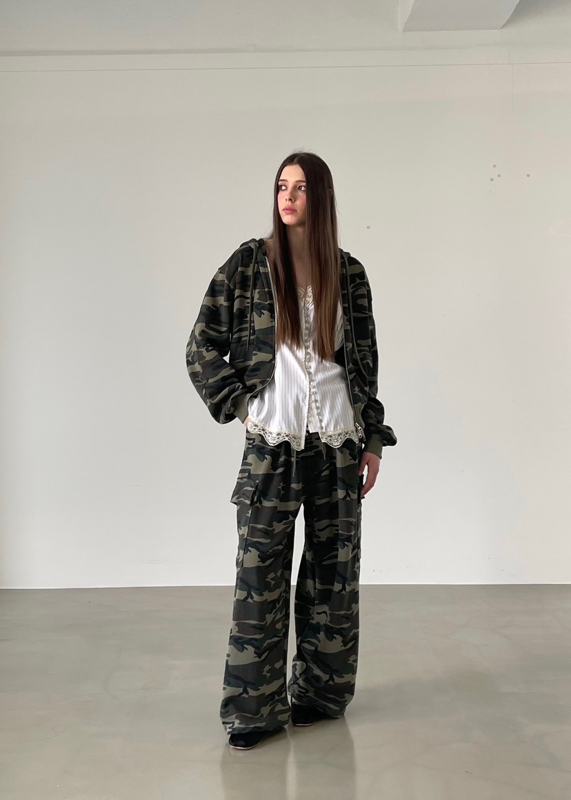 ANOTHER AVENUE直郵韓國代購㊣女裝新款推薦25春夏休閑褲迷彩ANOTHER AVENUE休閑褲