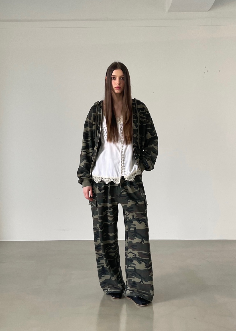 ANOTHER AVENUE直郵韓國代購㊣女裝新款推薦25春夏休閑褲迷彩ANOTHER AVENUE休閑褲