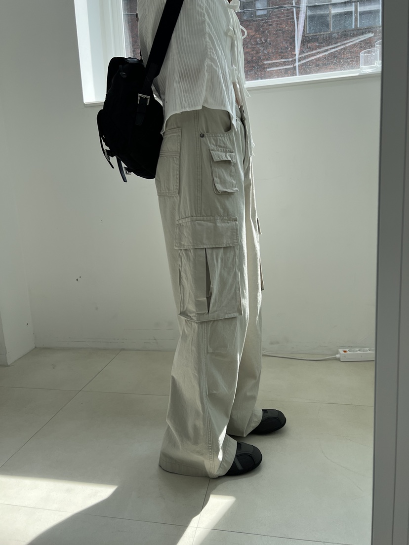 HOME GROUND韓國直郵㊣東大門實拍女裝新款推薦休閑褲工裝褲復古HOME GROUND休閑褲