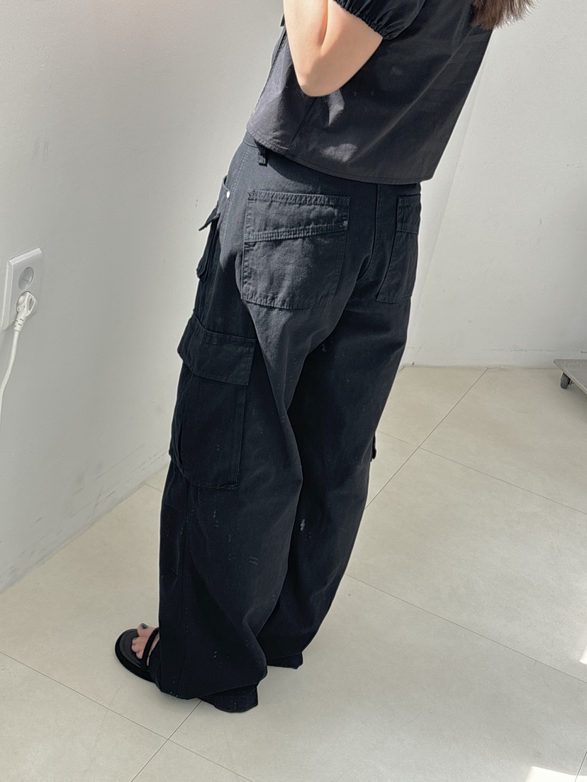 HOME GROUND韓國直郵㊣東大門實拍女裝新款推薦休閑褲工裝褲復古HOME GROUND休閑褲