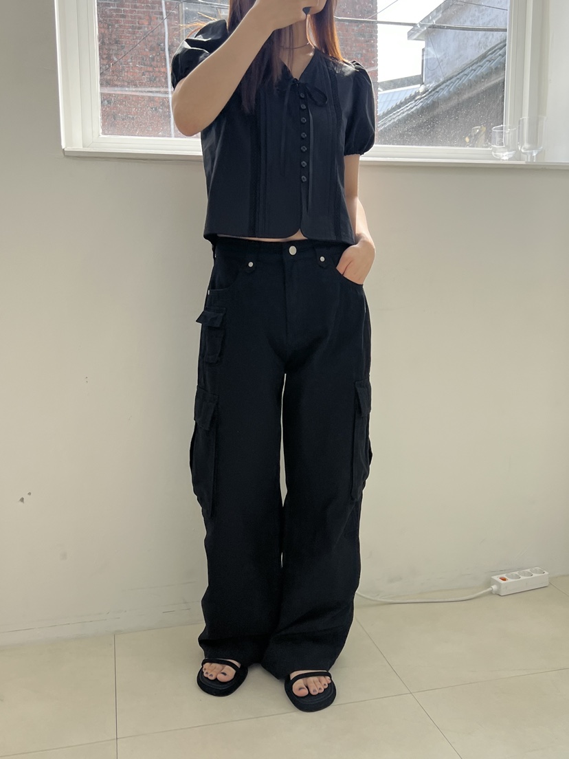 HOME GROUND韓國直郵㊣東大門實拍女裝新款推薦休閑褲工裝褲復古HOME GROUND休閑褲
