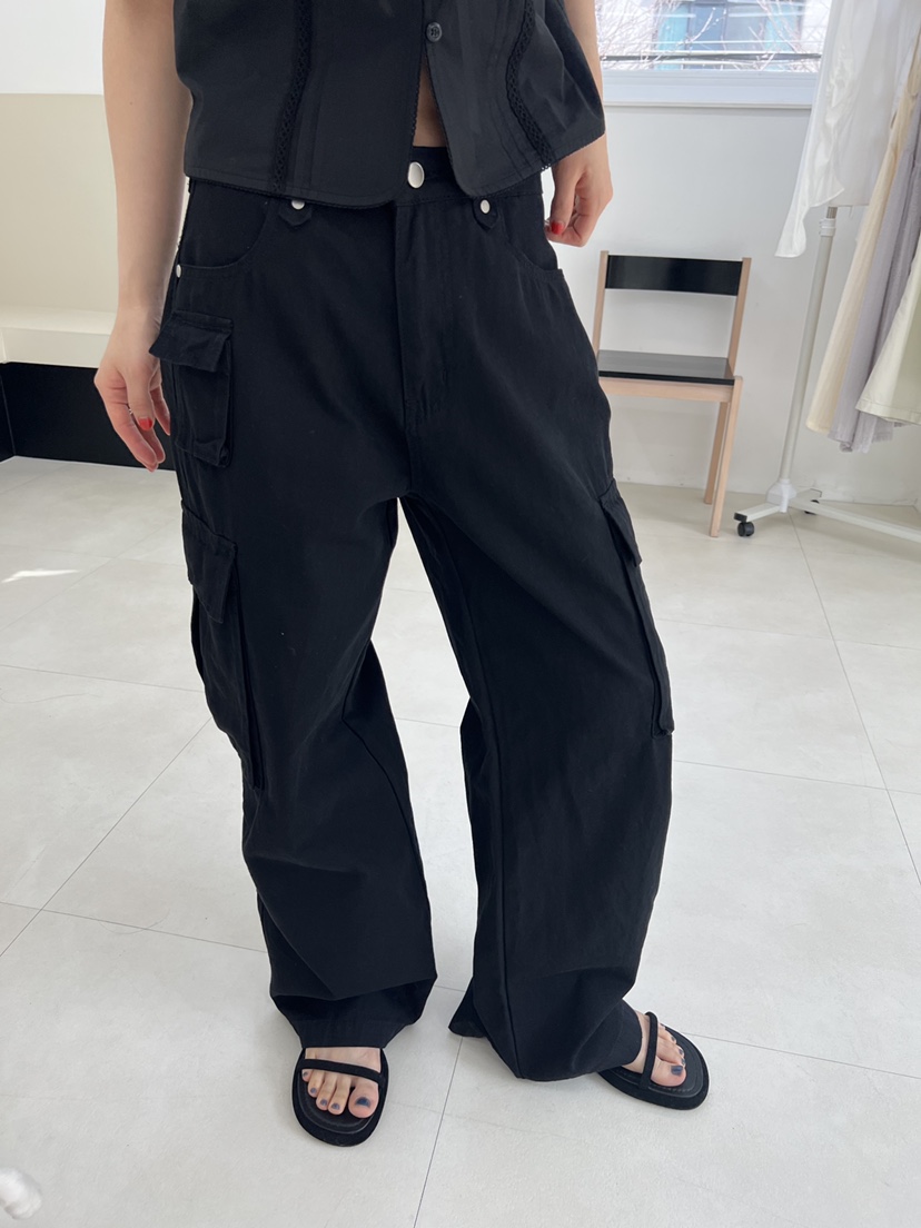 HOME GROUND韓國直郵㊣東大門實拍女裝新款推薦休閑褲工裝褲復古HOME GROUND休閑褲圖色2