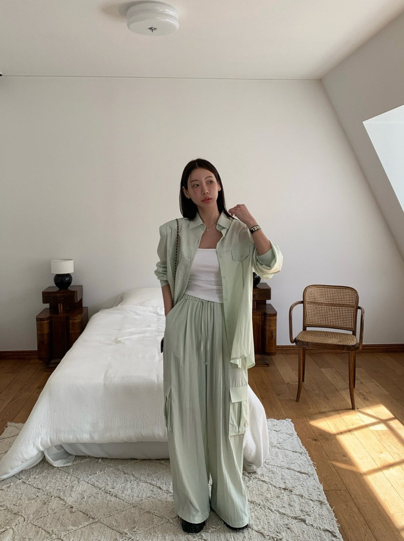 REVE CITE-L東大門直郵女士新款熱賣真品時尚休閑褲工裝褲REVE CITE休閑褲圖色3