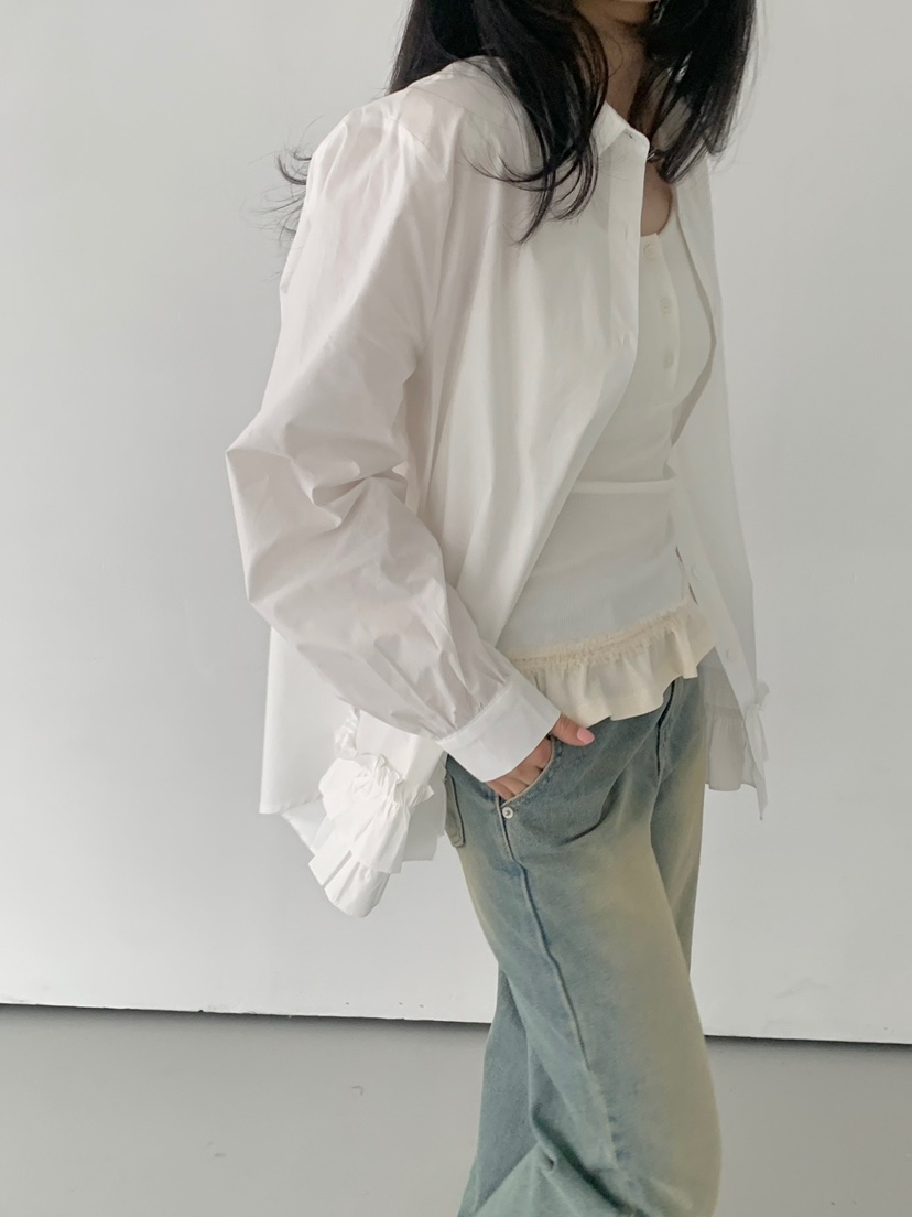 BEFORE SUNRISE韓國代購女裝新品真品熱賣休閑25春夏襯衫蕾絲衫BEFORE SUNRISE襯衫/蕾絲衫