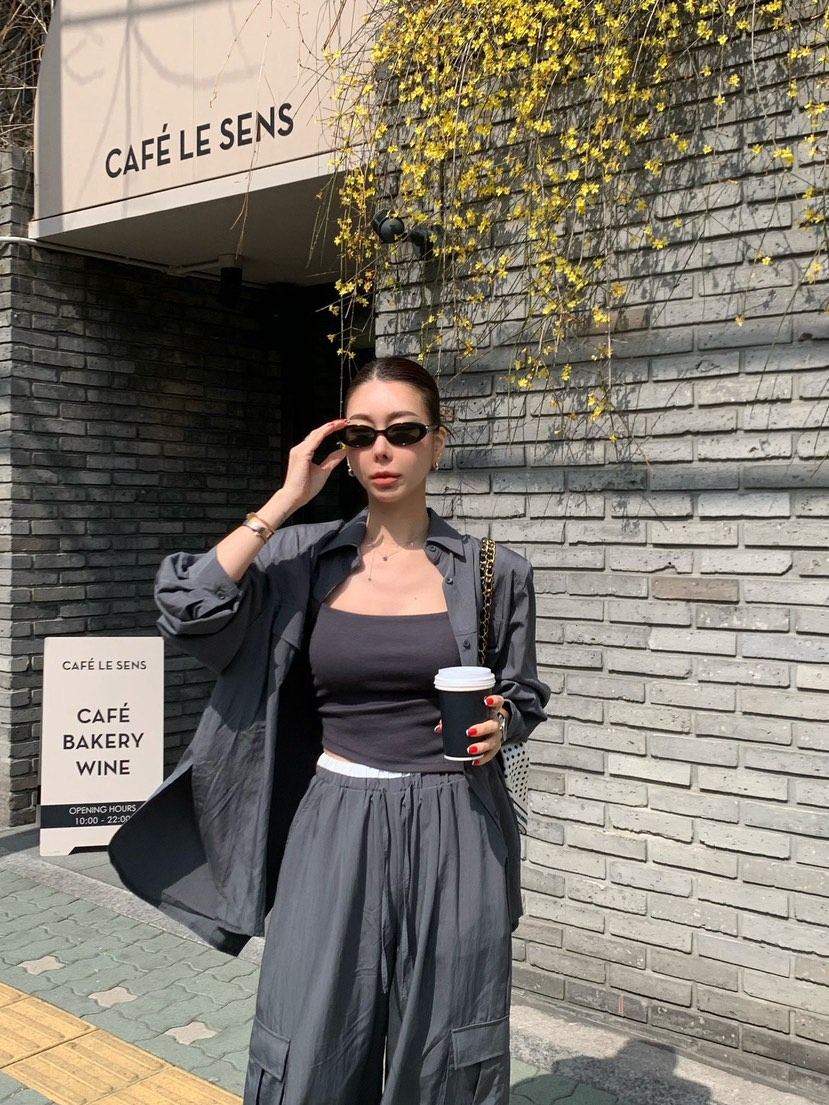 REVE CITE-L韓國直郵女裝新款休閑熱賣25春夏時尚襯衫蕾絲衫REVE CITE襯衫/蕾絲衫圖色1