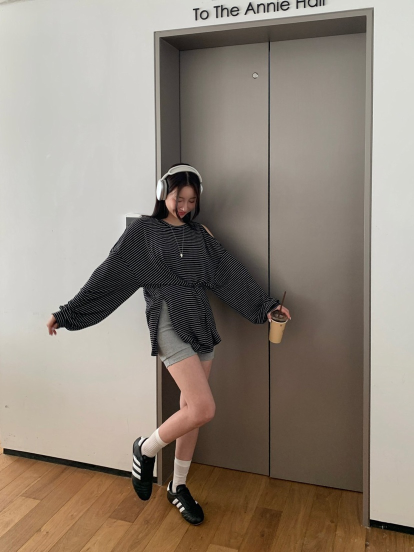 REVE CITE-L韓國代購女士新品推薦人氣真品時尚休閑長袖T恤REVE CITE長袖T恤