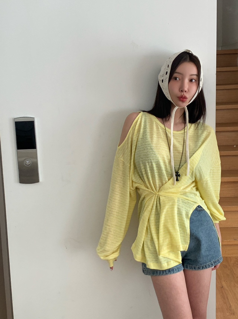 REVE CITE-L韓國代購女士新品推薦人氣真品時尚休閑長袖T恤REVE CITE長袖T恤圖色3