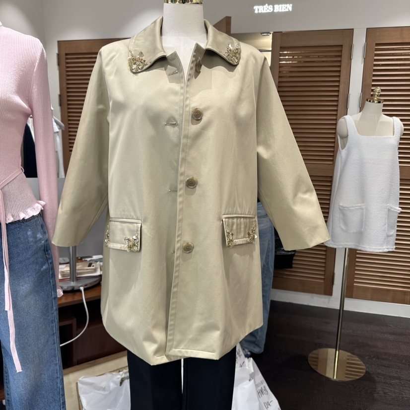 TRES BIEN東大門直郵女裝新品時尚人氣真品休閑推薦夾克刺繡TRES BIEN夾克