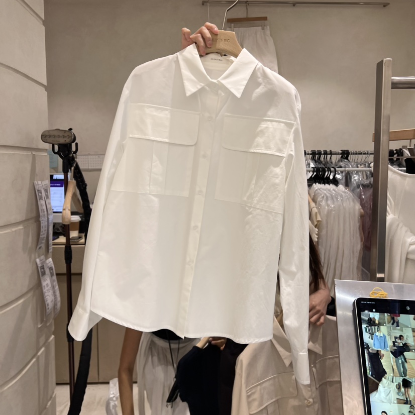 SALONDEMAG韓國直郵女士新款真品休閑熱賣推薦襯衫蕾絲衫口袋SALONDEMAG襯衫/蕾絲衫圖色1