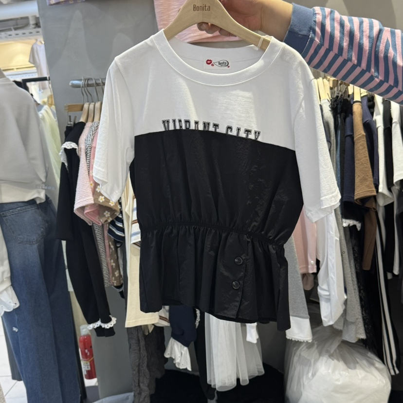 BONITA-Q東大門直郵女裝新品休閑職業推薦時尚25春夏人氣T恤BONITA-QT恤圖色2