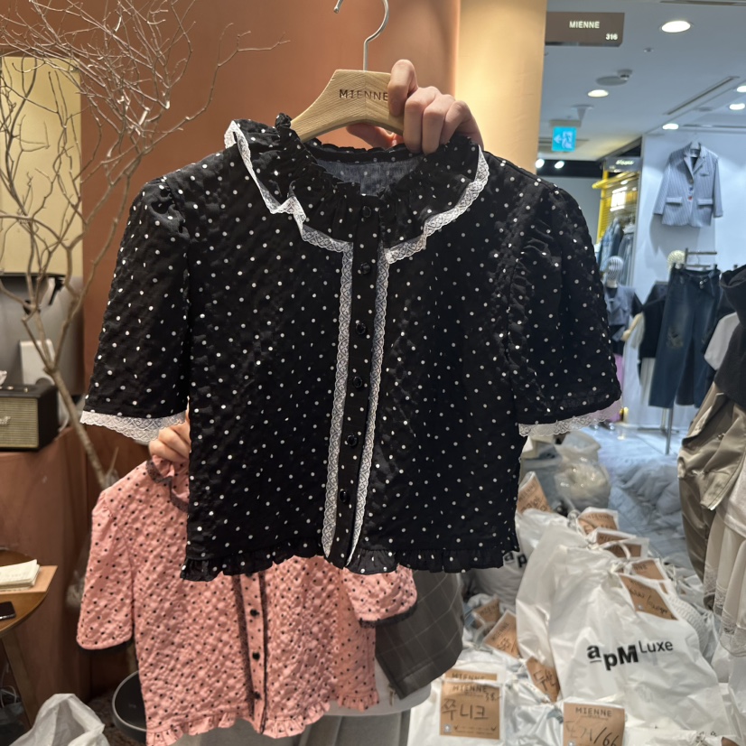 MIENNE韓國直郵女裝新品25春夏真品休閑熱賣人氣襯衫蕾絲衫MIENNE襯衫/蕾絲衫