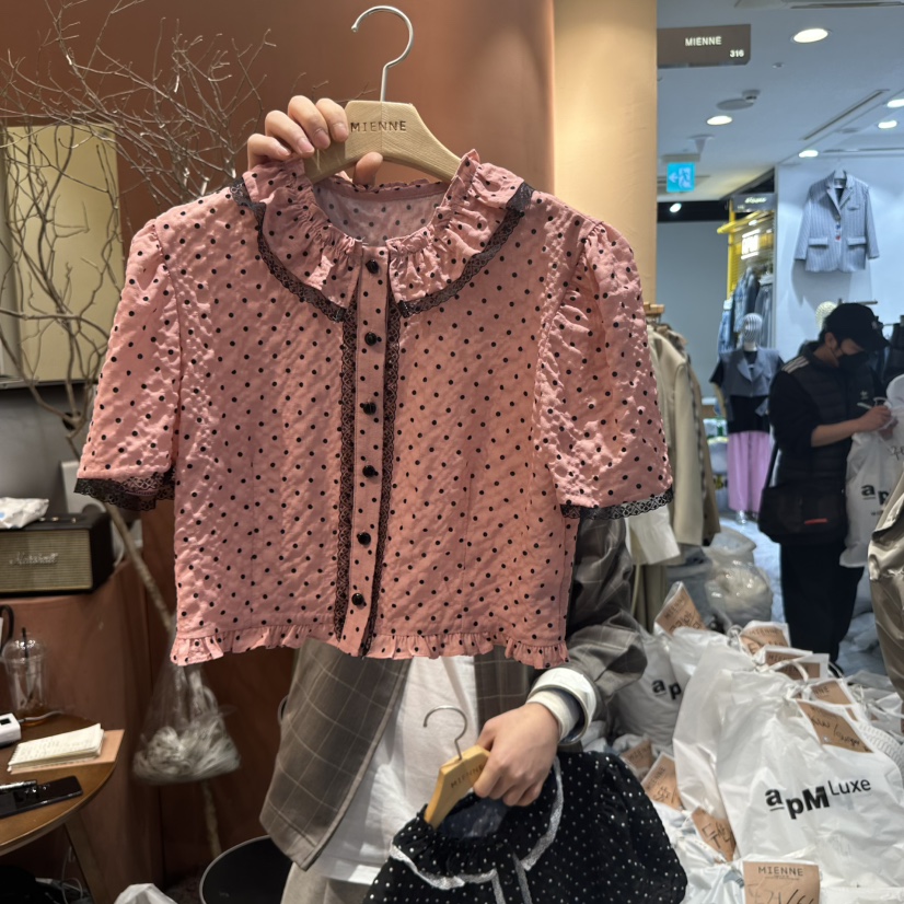MIENNE韓國直郵女裝新品25春夏真品休閑熱賣人氣襯衫蕾絲衫MIENNE襯衫/蕾絲衫圖色2