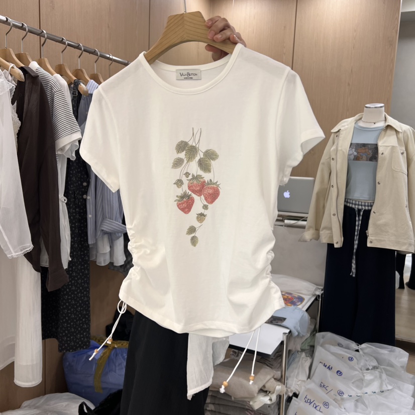 VILLABUTTON韓國代購女裝新品真品時尚熱賣25春夏人氣休閑T恤VILLABUTTONT恤圖色2