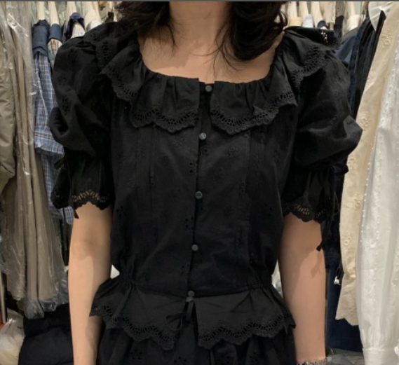 OGI韓國直郵女裝新品人氣時尚職業推薦25春夏真品襯衫蕾絲衫FLat OGI襯衫/蕾絲衫圖色2