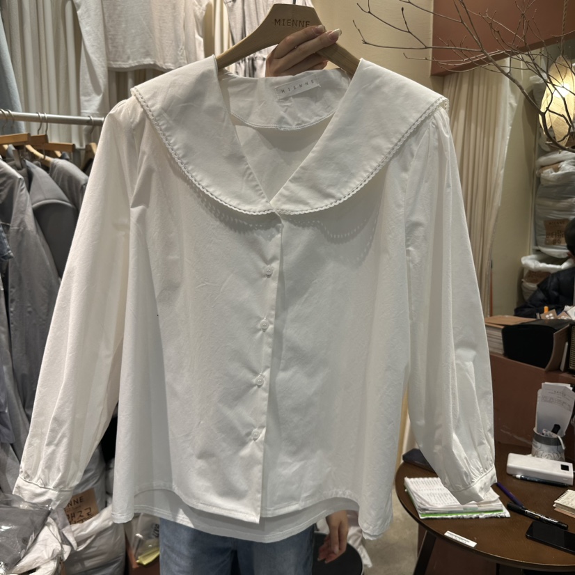 MIENNE韓國代購女裝新品熱賣25春夏人氣休閑真品襯衫蕾絲衫MIENNE襯衫/蕾絲衫