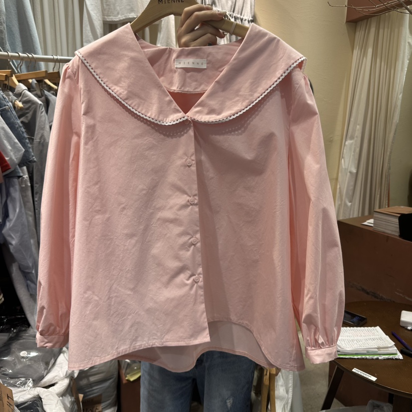 MIENNE韓國代購女裝新品熱賣25春夏人氣休閑真品襯衫蕾絲衫MIENNE襯衫/蕾絲衫圖色3