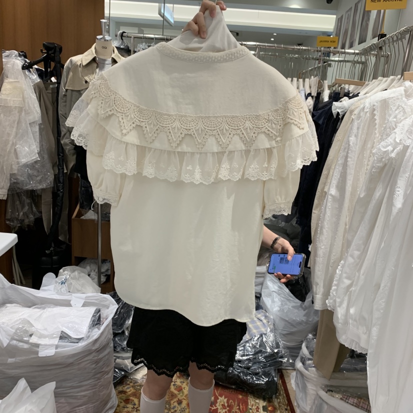 OGI東大門直郵女士新品熱賣25春夏推薦休閑人氣職業襯衫蕾絲衫FLat OGI襯衫/蕾絲衫