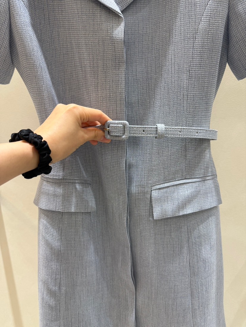 FEFFER直郵韓國代購㊣女裝新品職業25春夏人氣連衣裙含腰帶FEFFER連衣裙